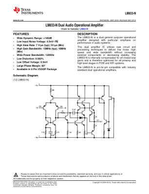 LM833-N datasheet cover page