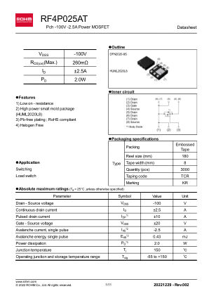 RF4P025AT datasheet cover page