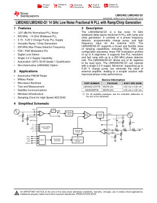 LMX2492-Q1 datasheet cover page