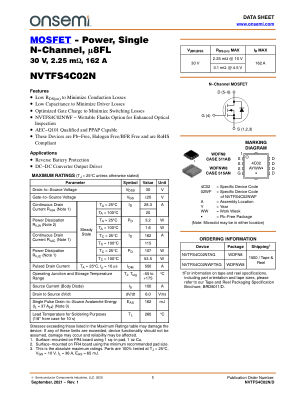 NVTFS4C02N datasheet cover page