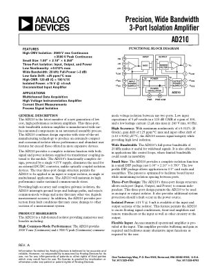 AD210 数据手册首页