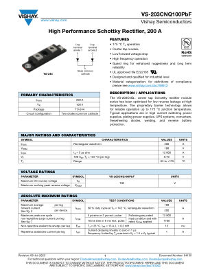 VS-203CNQ100PBF 数据手册首页