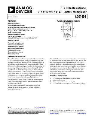 ADG1404 datasheet cover page