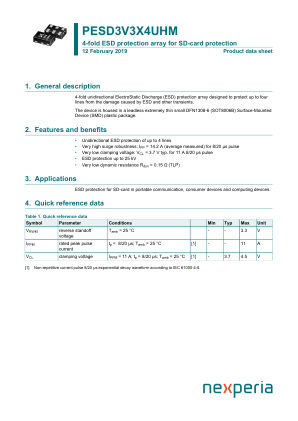 PESD3V3X4UHMYL datasheet cover page