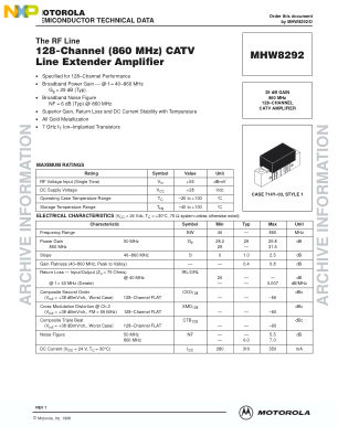 MHW8292 datasheet cover page