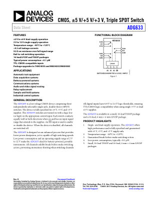 ADG633 datasheet cover page