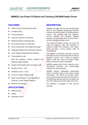 AW8623DNR datasheet cover page