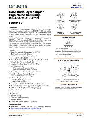 FOD3120 datasheet cover page