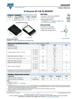 SIRA60DP datasheet cover page