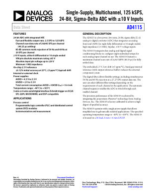 AD4115 datasheet cover page