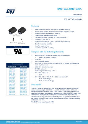 SM6T100A datasheet cover page