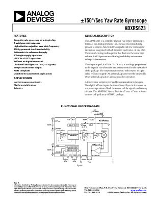 ADXRS623 数据手册首页