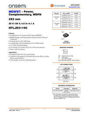 NTLJD3119C datasheet cover page
