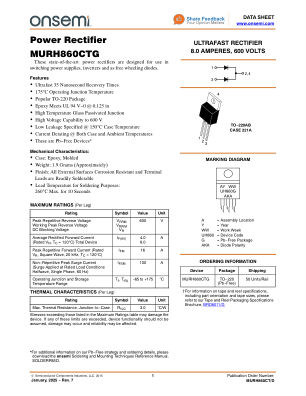 MURH860CT datasheet cover page