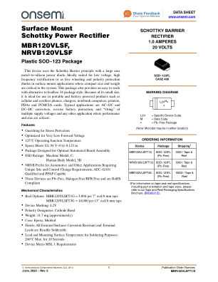 MBR120VLSFT1 datasheet cover page
