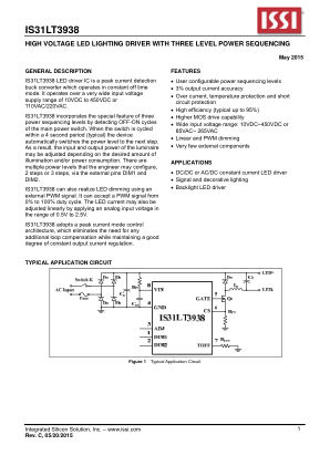 IS31LT3938-GRLS2-TR datasheet cover page
