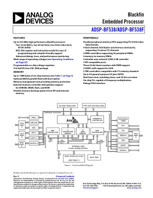 ADSP-BF538 数据手册首页
