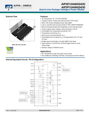 AIP3D15A060Q4 datasheet cover page