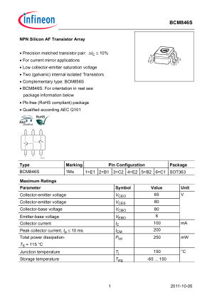 BCM846S datasheet cover page
