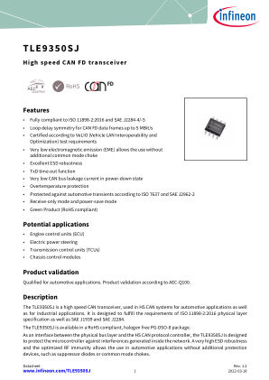 TLE9350SJ datasheet cover page