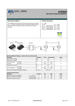 AO6808 datasheet cover page