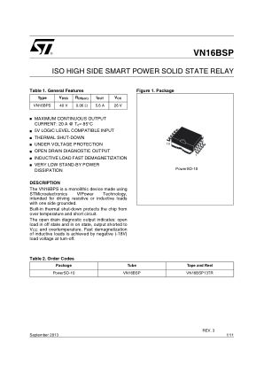 VN16BSP datasheet cover page