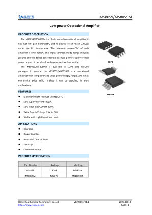 MS8059 datasheet cover page
