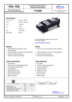 TT425N datasheet cover page