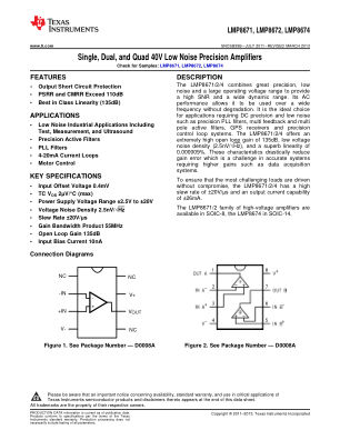 LMP8672 datasheet cover page