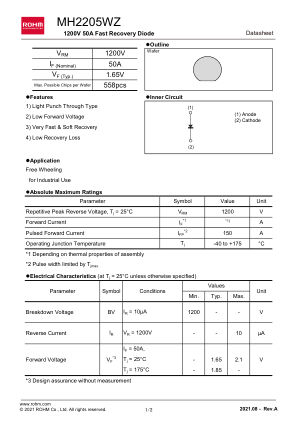 MH2205WZ datasheet cover page