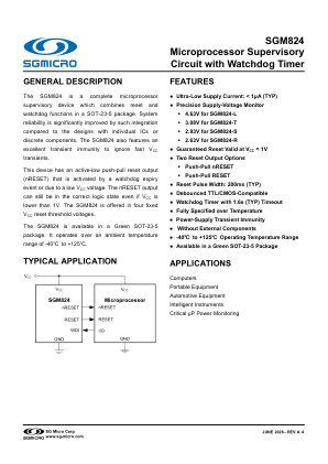 SGM824 datasheet cover page