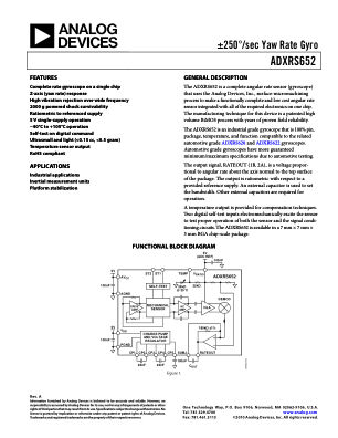 ADXRS652 数据手册首页