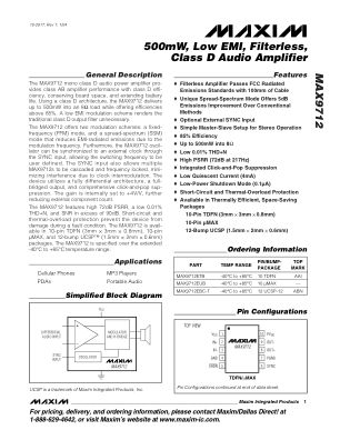 MAX9712 datasheet cover page