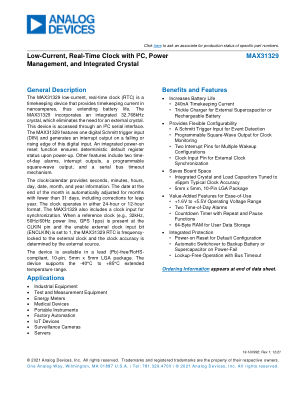 MAX31329 datasheet cover page