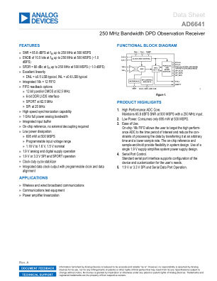 AD6641 datasheet cover page