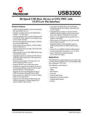 USB3300-EZK-TR 数据手册首页