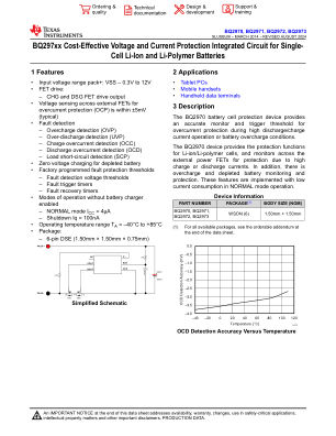 BQ2973 datasheet cover page
