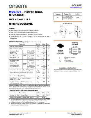 NTMFD5C650NL 数据手册首页