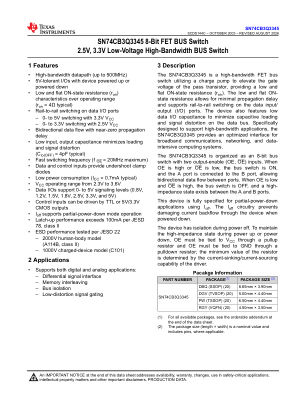 SN74CB3Q3345 数据手册首页