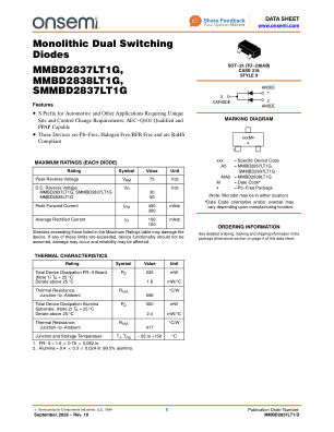 MMBD2837LT1 datasheet cover page