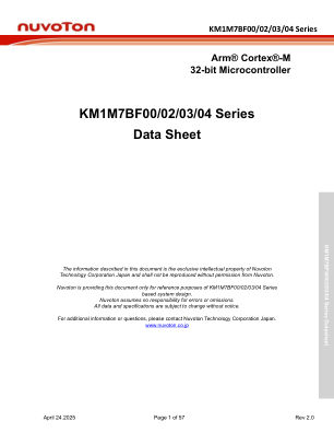 KM1M7BF00 数据手册首页