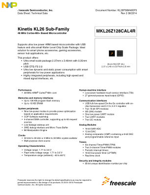 KL26P36M48SF5 datasheet cover page