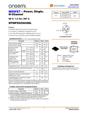 NTMFS5C604NL 数据手册首页