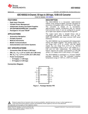 ADC108S022 数据手册首页