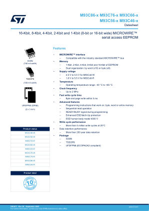 M93C76-R datasheet cover page