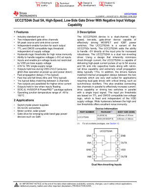 UCC27524A datasheet cover page