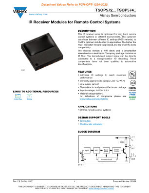 TSOP572 datasheet cover page