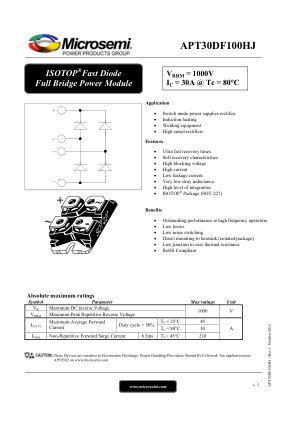APT30DF100HJ 数据手册首页