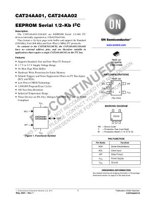 CAT24AA01 datasheet cover page