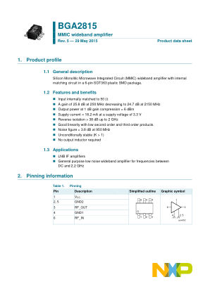 BGA2815 datasheet cover page